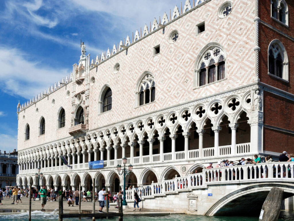 Exterior view of the Doge’s Palace in Venice