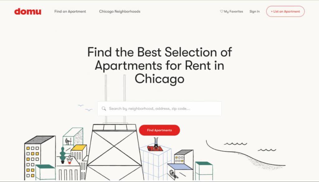 The homepage of Domu website
