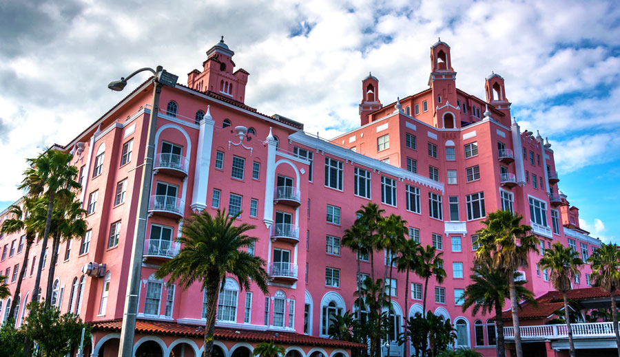 View of the Pink Hotel in St. Petersburg