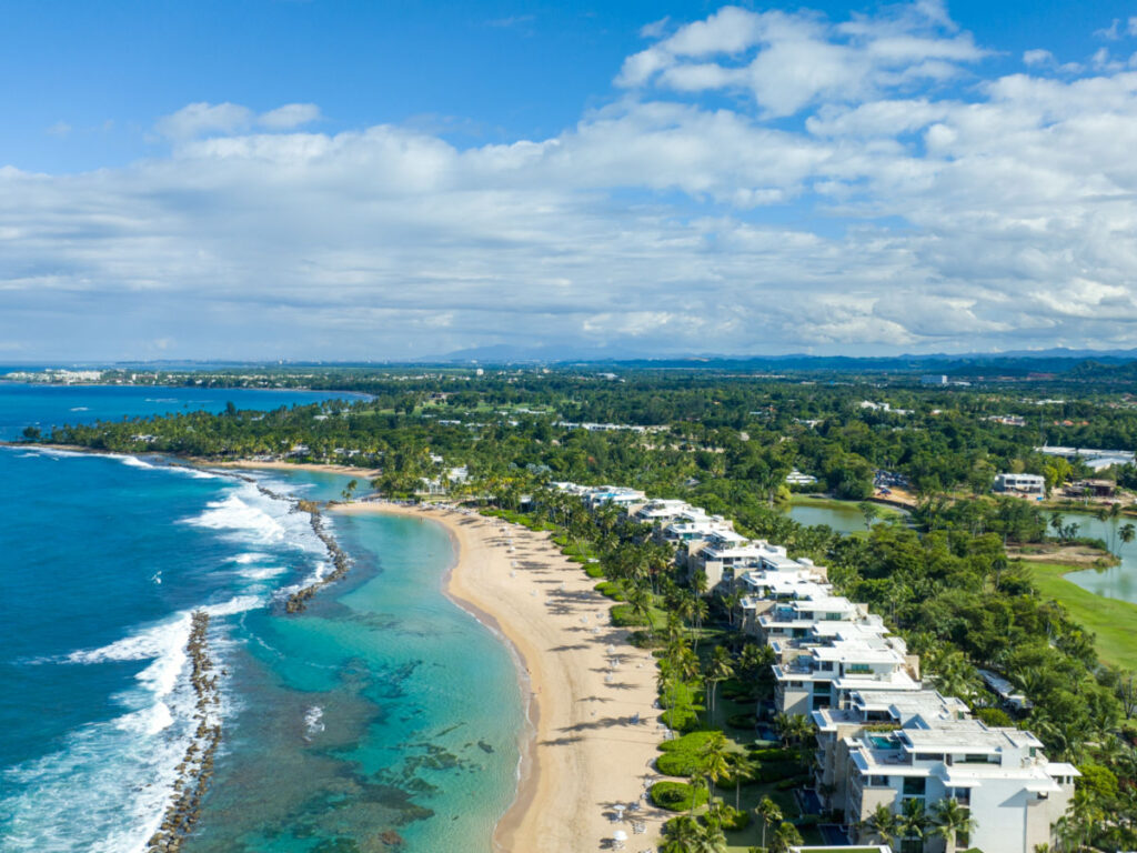 Aerial view of West Beach residences at Dorado Beach Resort