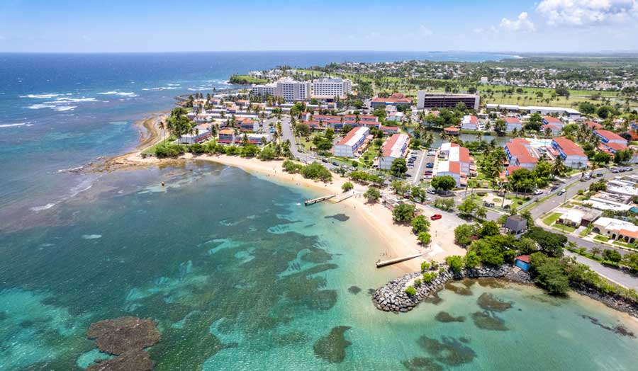 Aerial view from the Dorado Beach in Puerto Rico