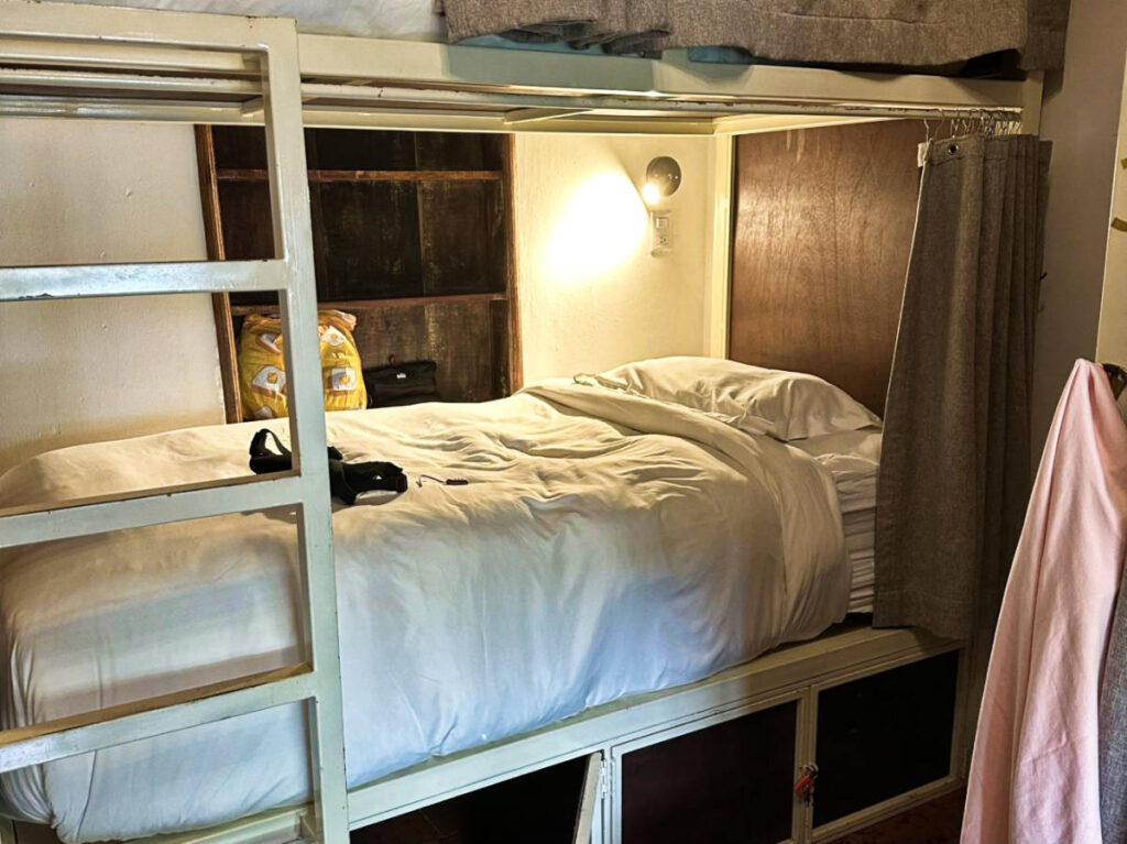 View of the lower bed in the dorm at Casi Casa