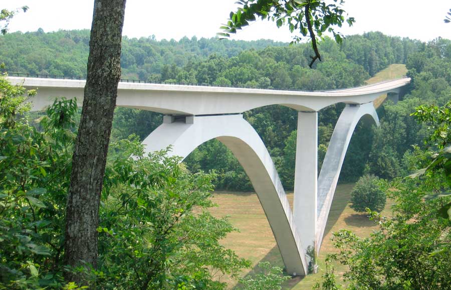 View of the Double Arch Bridge in Natchez Trace Parkway