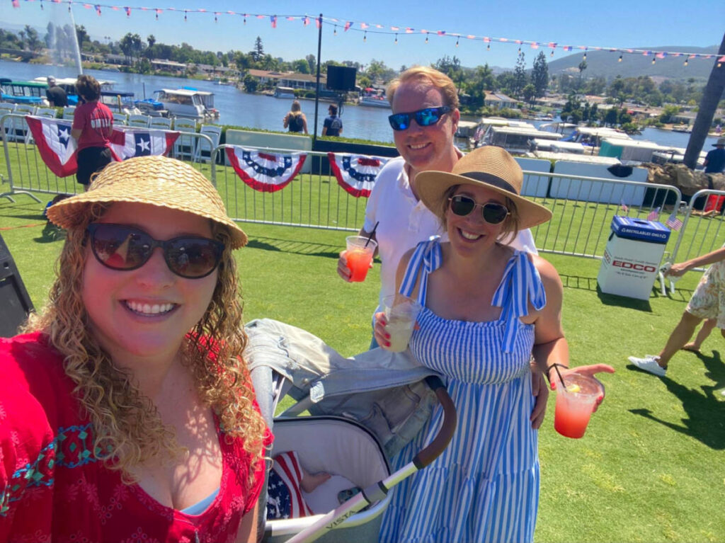 Author Jess with her dates at a July 4th celebration at Lakehouse Resort