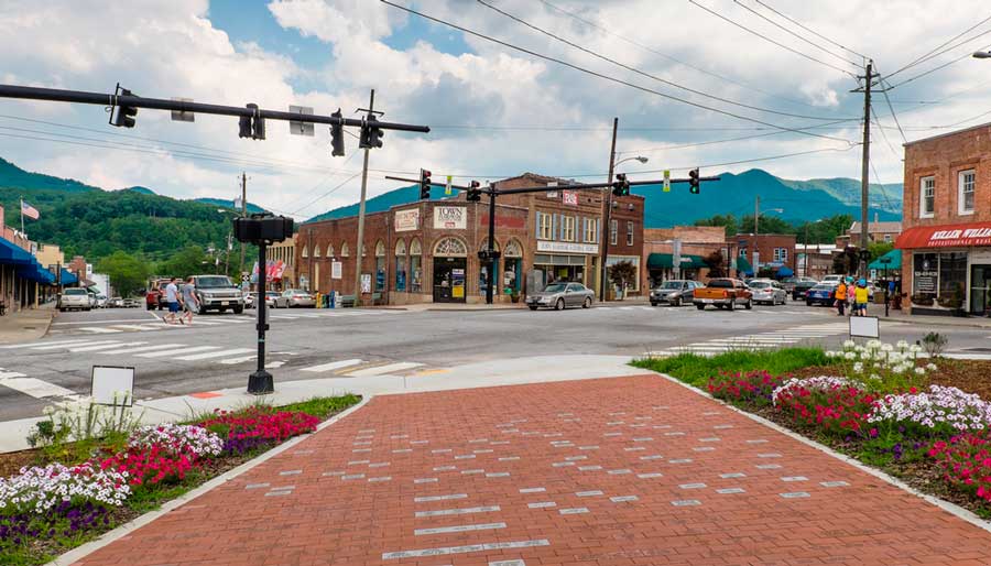 The Downtown Black Mountain under the clear blue sky