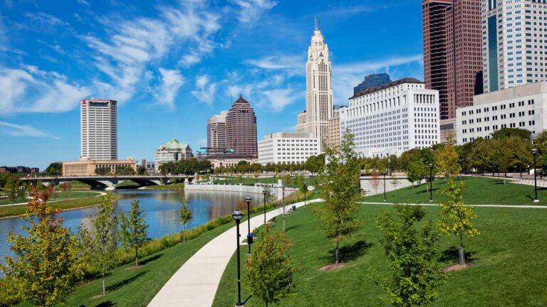 View of buildings in downtown Columbus