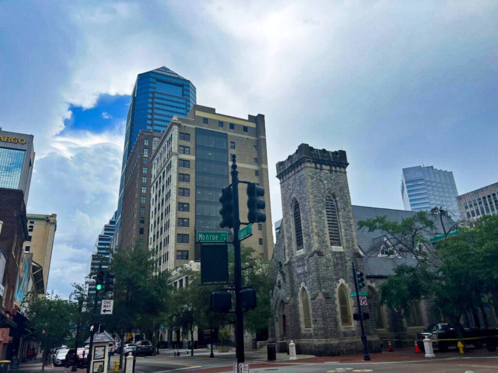 View of the tall buildings at Downtown Jacksonville