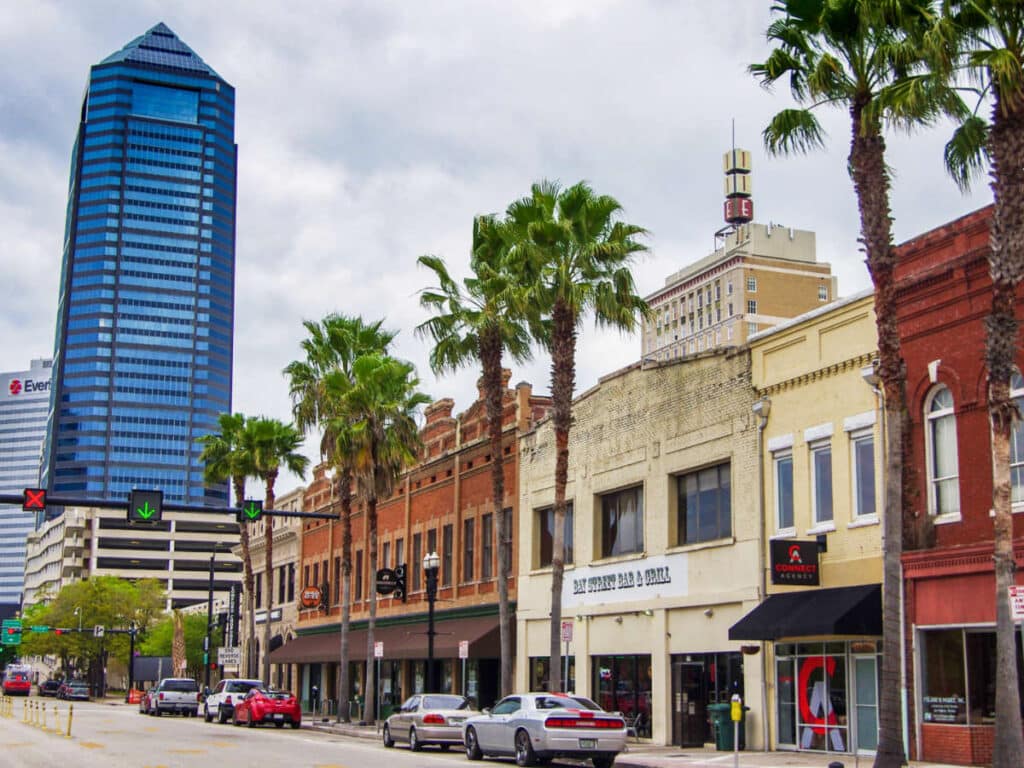View of the buildings along Downtown Jacksonville, Florida