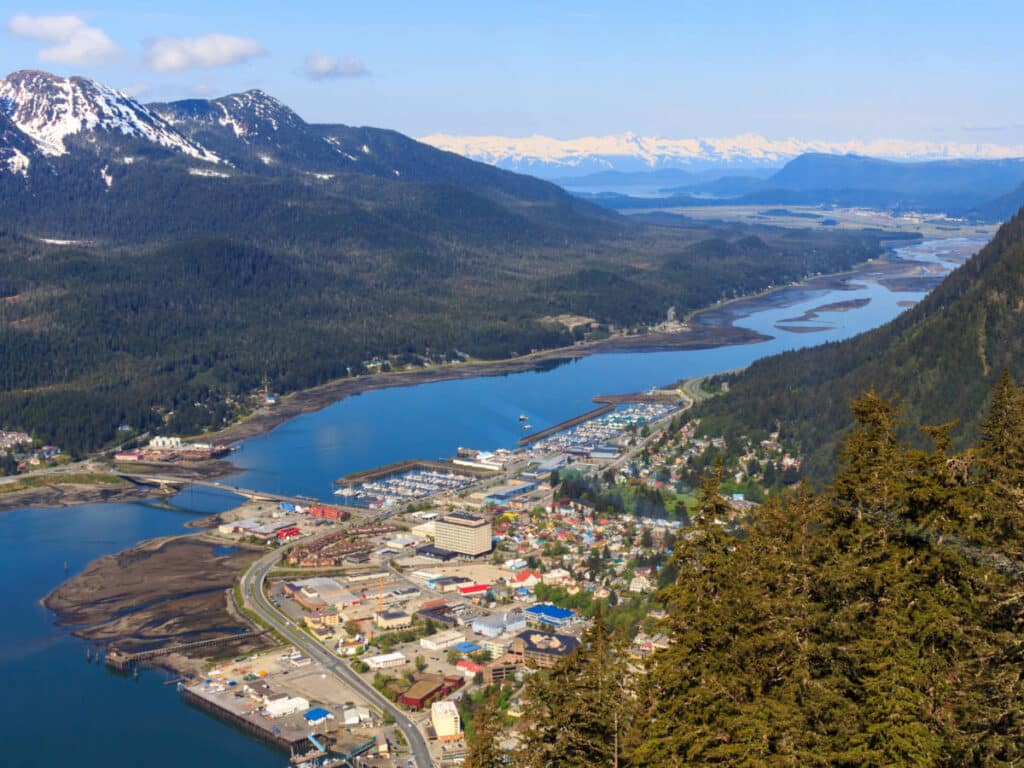 Aerial view of downtown Juneau