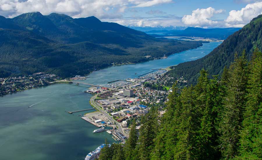 Aerial view from Downtown Juneau