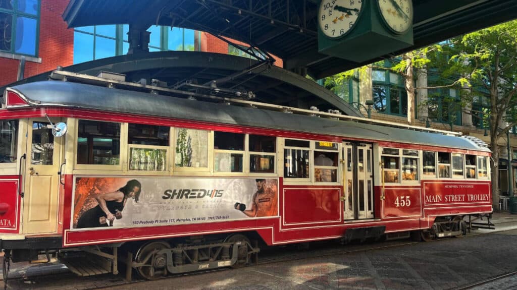 View of a trolley at Downtown Memphis