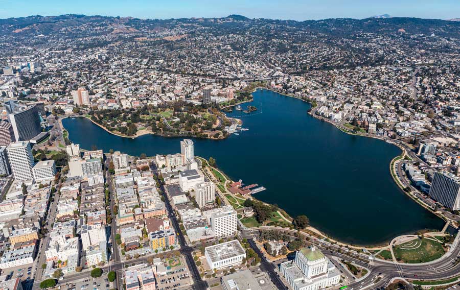 Aerial view of Downtown Oakland
