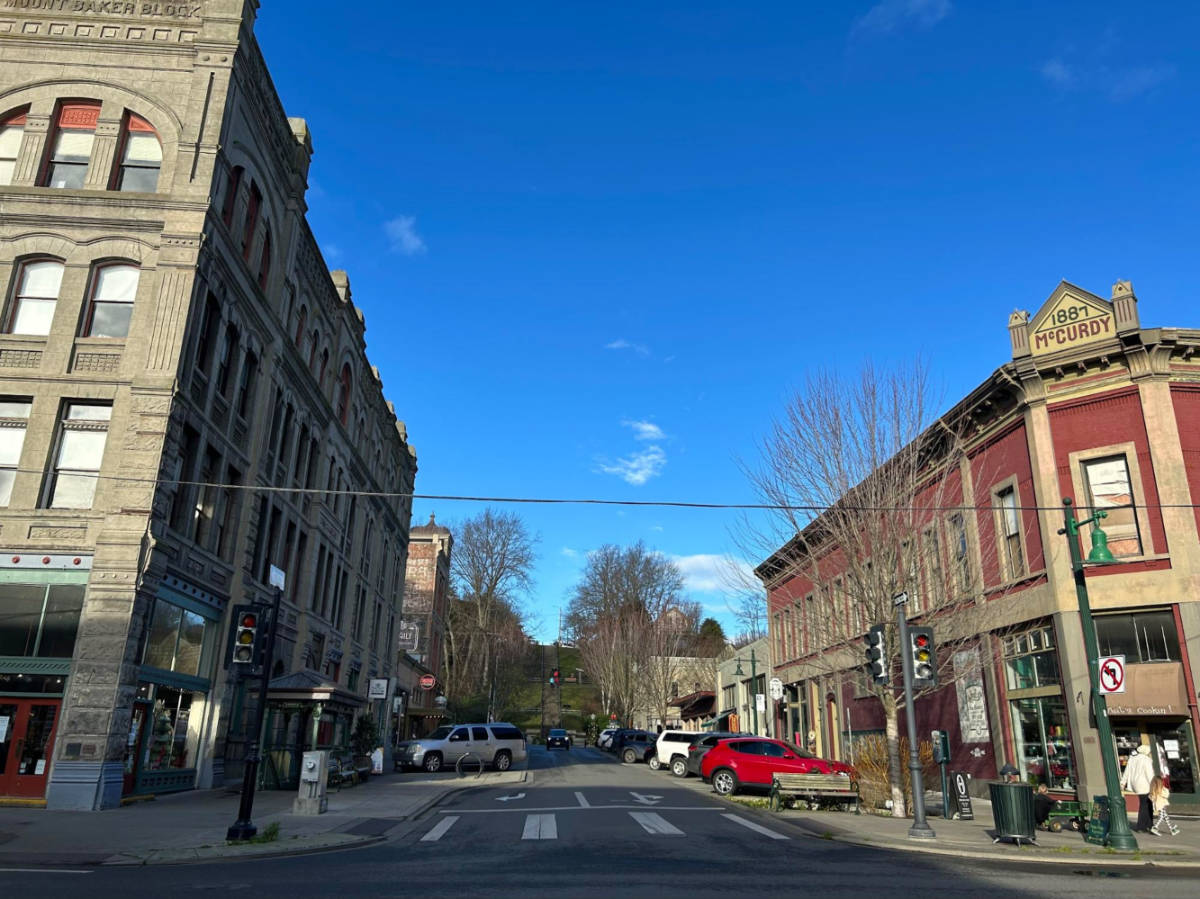 View of the street and historic buildings in downtown Port Townsend