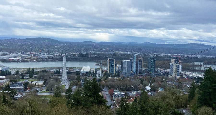 Aerial view at the Downtown Portland