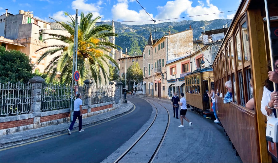 A scenic view from the vintage tram ride in Downtown Soller