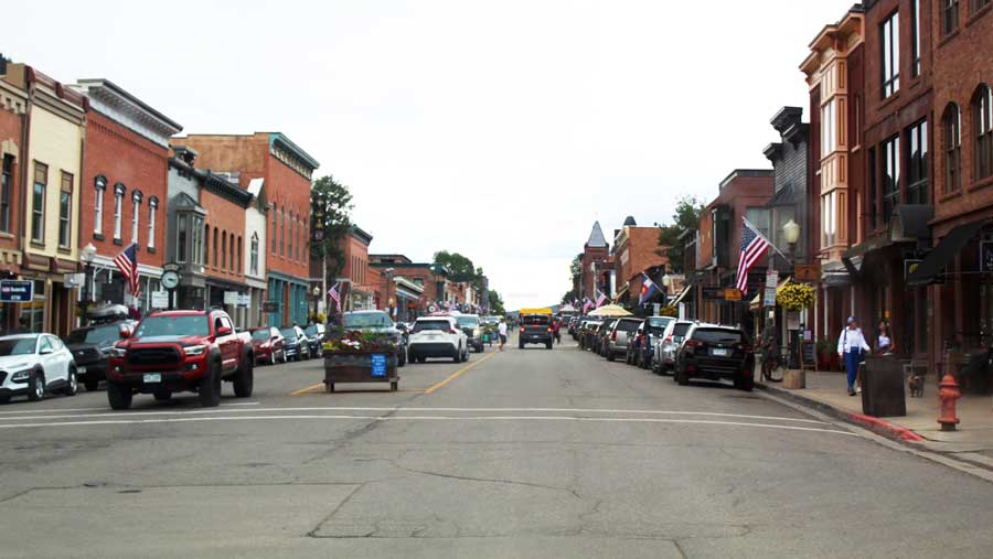 Cars driving in Downtown Telluride