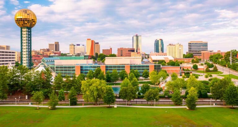 A view of the Nashville skyline with the Nashville Tower displayed