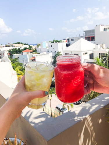 Doing Drink Toasts at the rooftop
