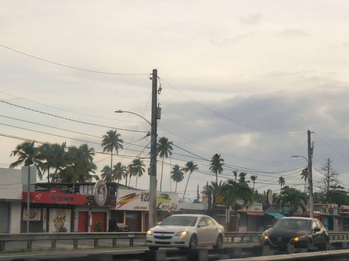 View of the vehicles while driving in Luquillo