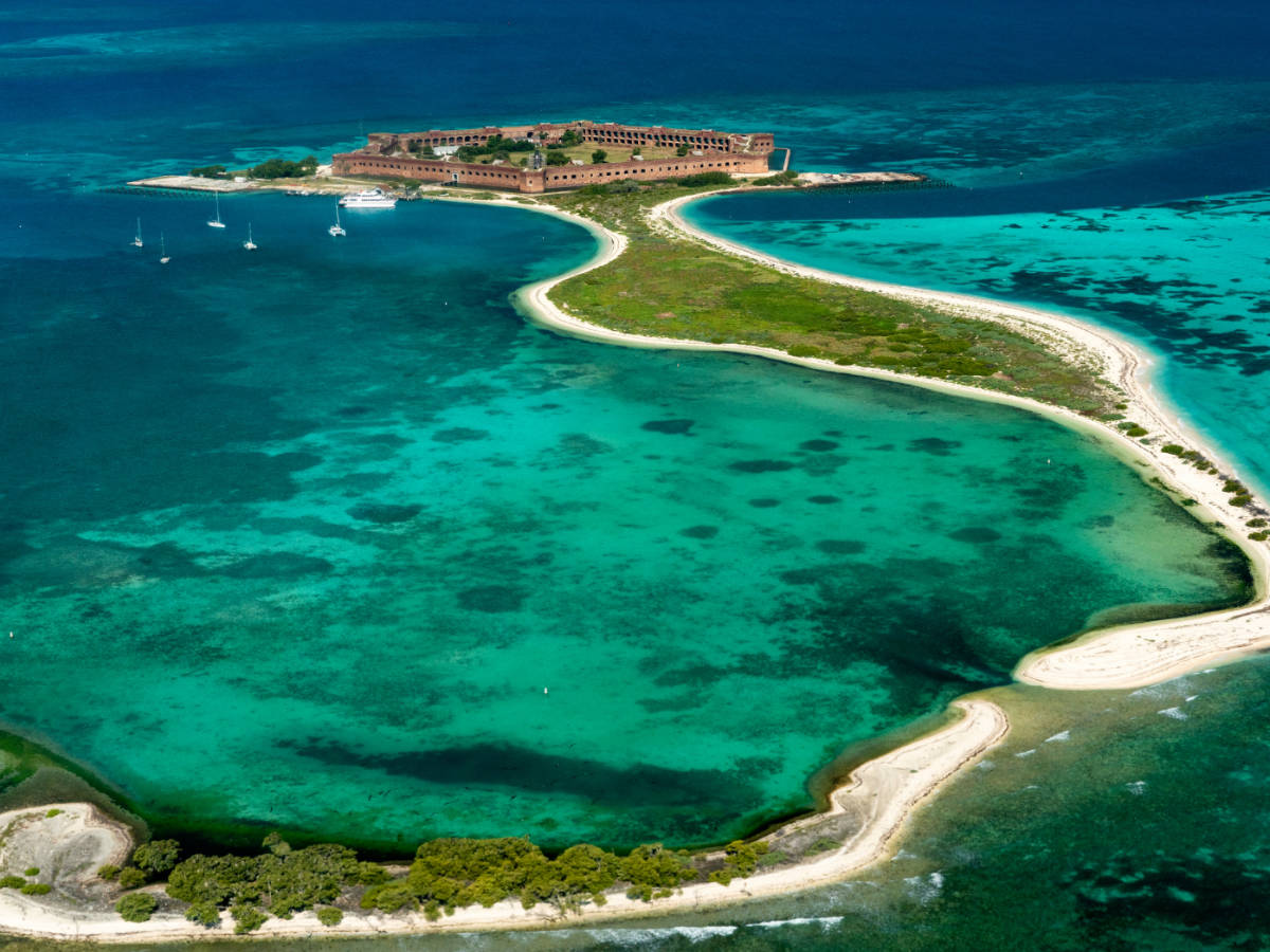 Aerial view of the Dry Tortugas National Park