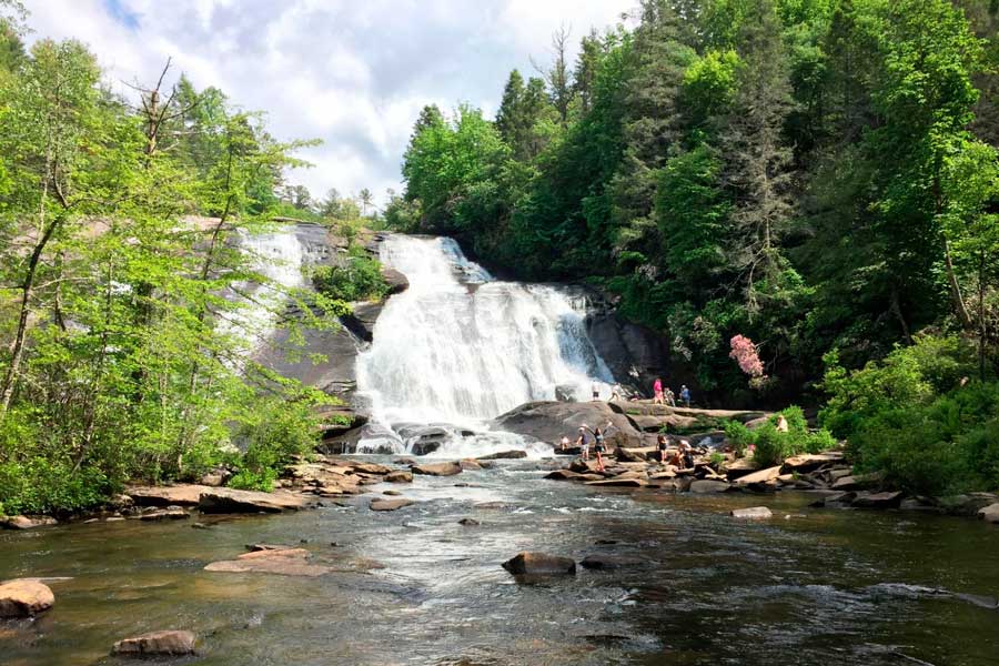View of a waterfall at DuPont State Forest