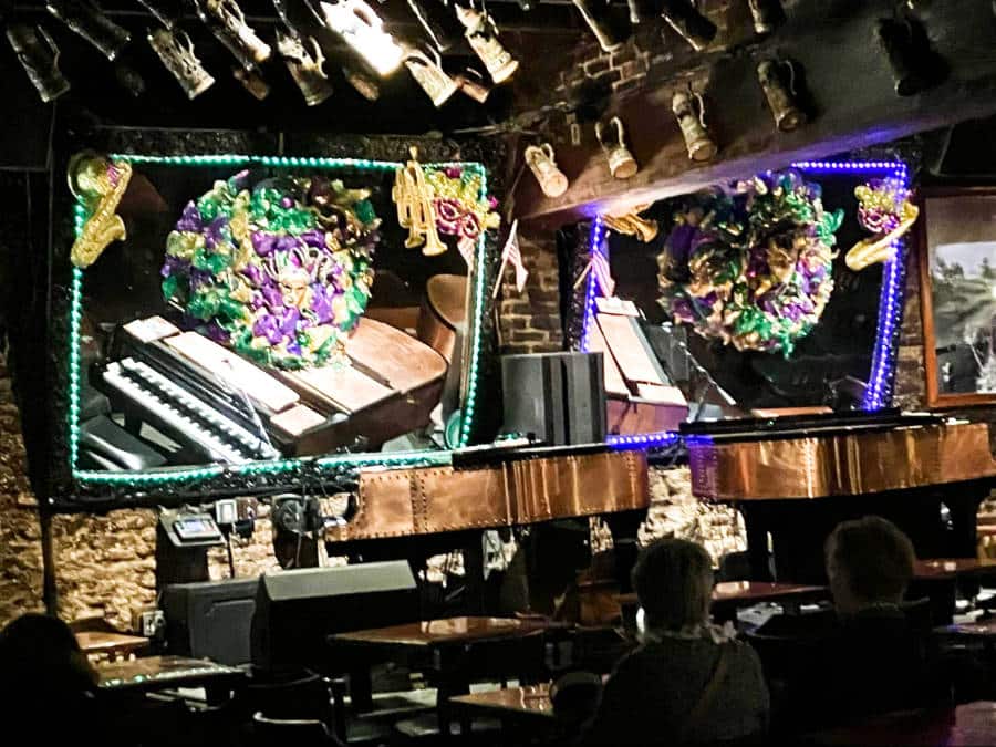 View inside the dueling piano lounge at Pat O’Brien’s in the French Quarter
