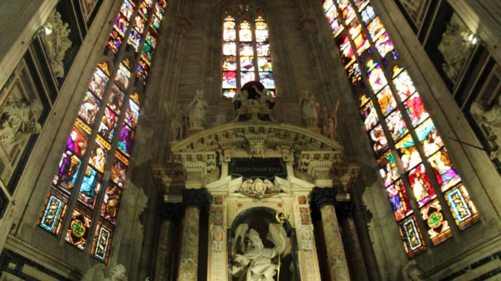 View from the inside of the Duomo Di Milano