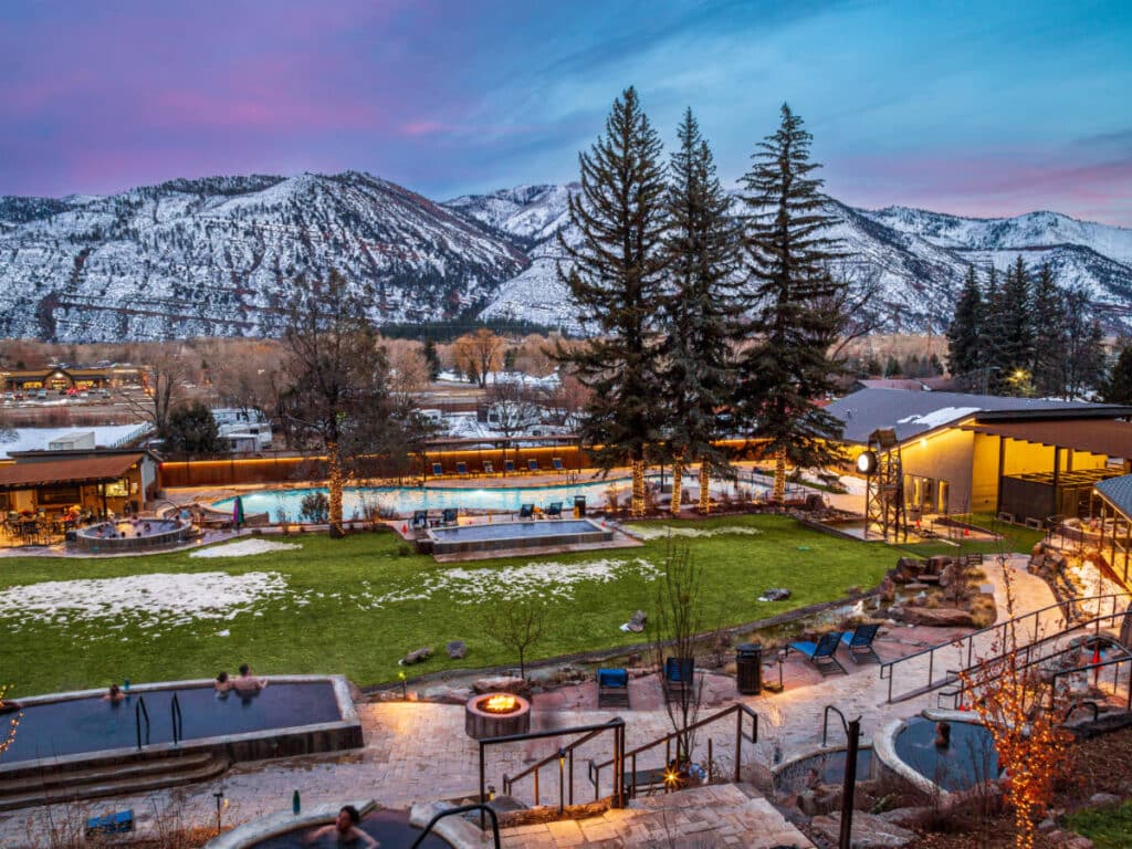 Colorful sky over the Durango Hot Springs Resort & Spa