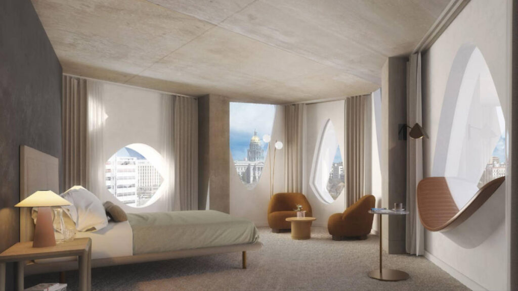 View from the inside of a room in Populus