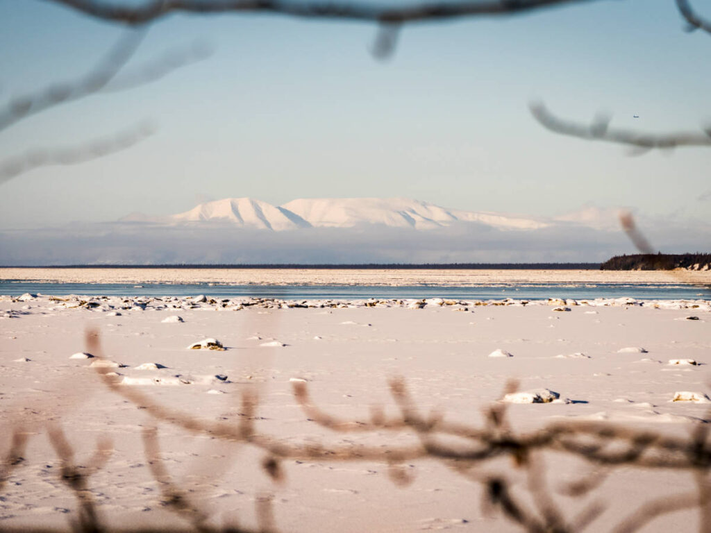 The Susitna Mountain from afar from Earthquake Park