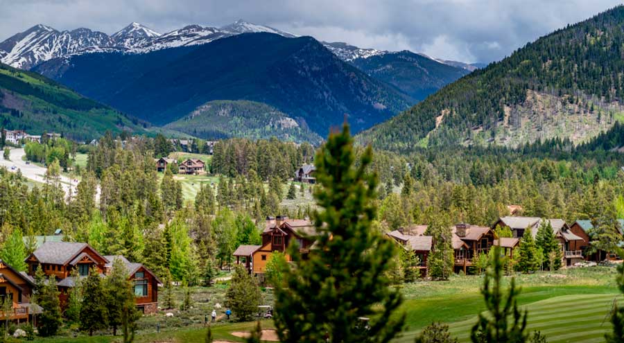 Overlooking view of a golf course
