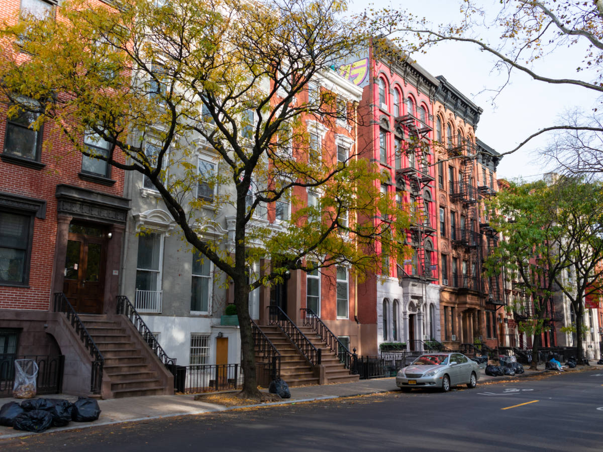 View of houses in the East Village neighborhood