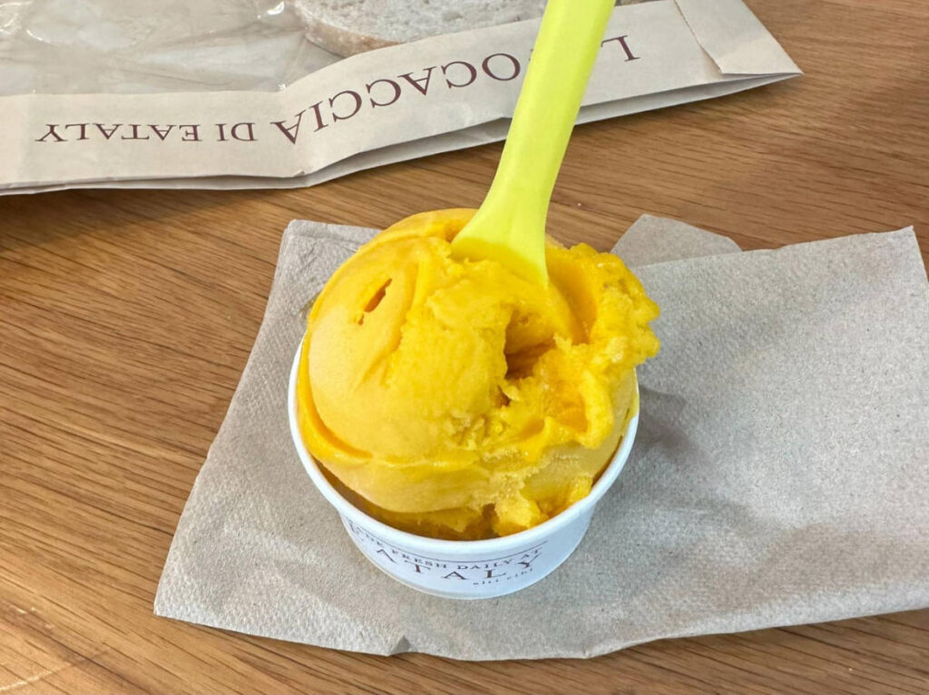 A mango sorbetto from Eataly