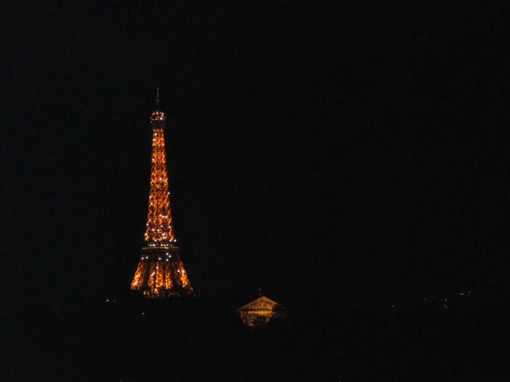 View of the Eiffel Tower at night
