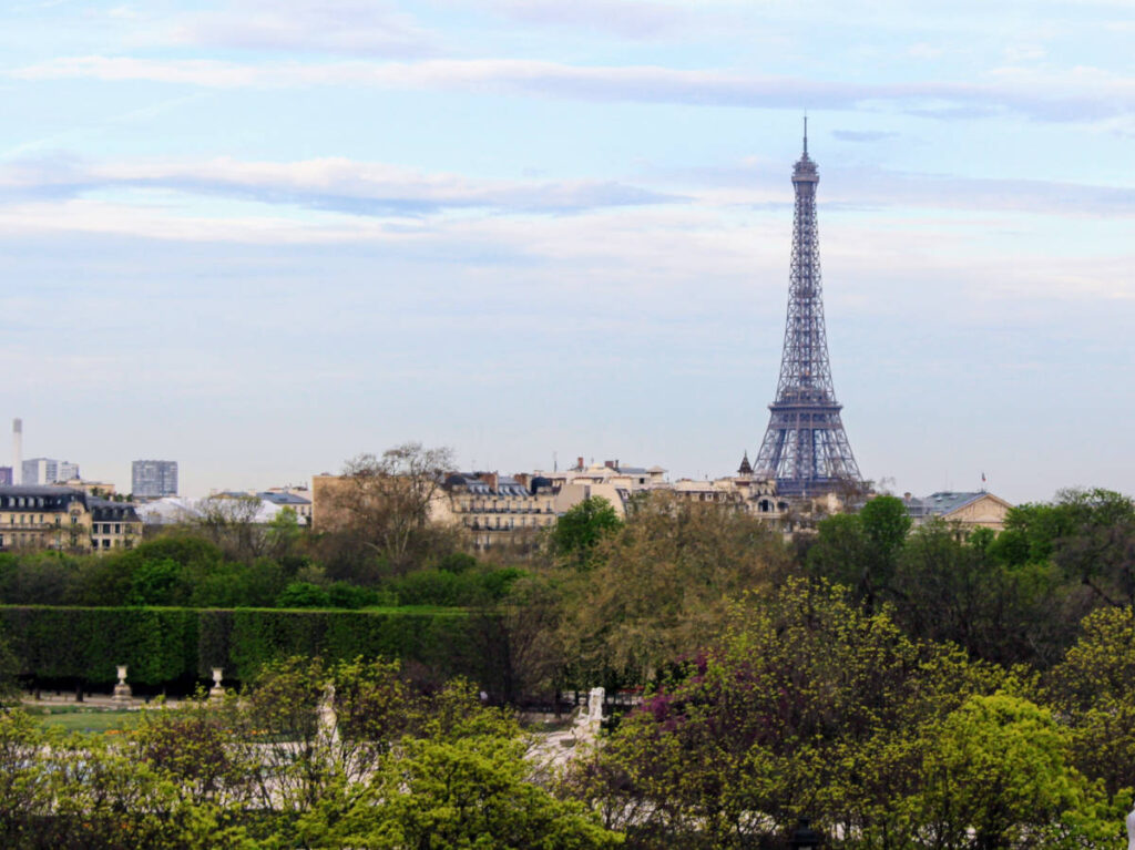 View of the Eiffel Tower from afar