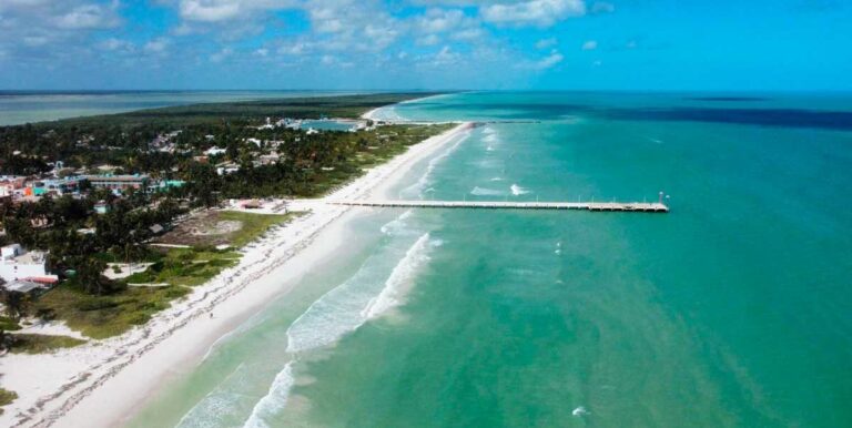 Aerial view of El Cuyo Beach