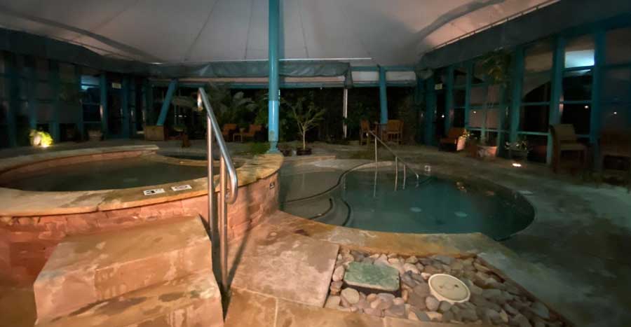View of a pool from the El Monte Sagrado Living Spa