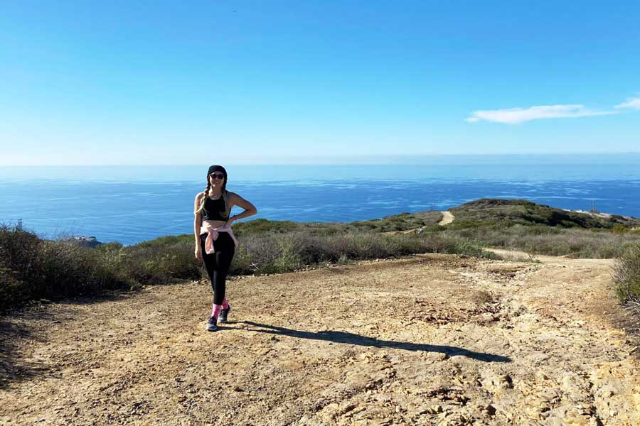 The author on her hike in El Moro Canyon Loop Trail