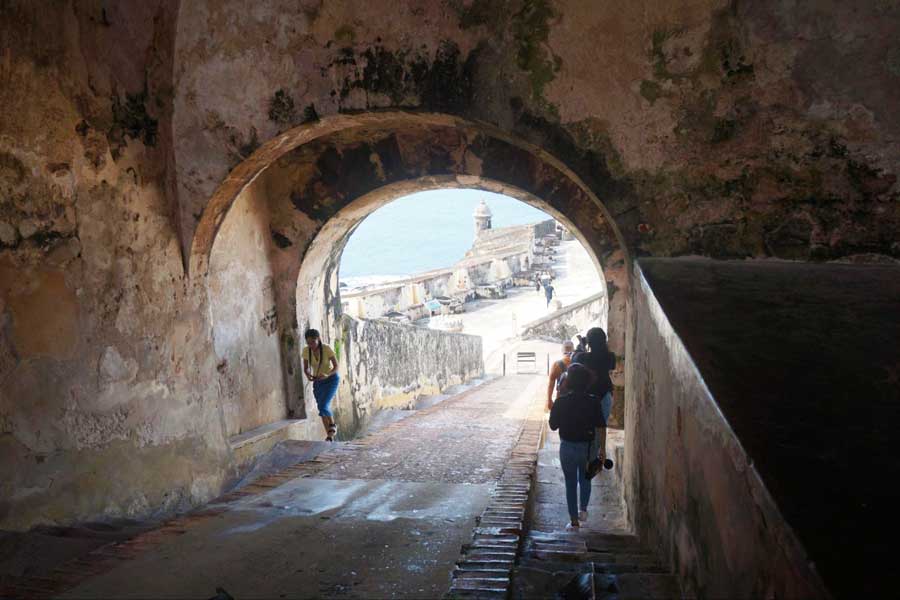 View of tourists inside El Morro