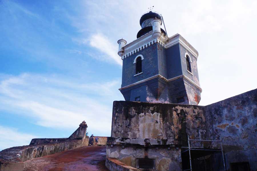 View of the lighthouse tower in El Morro