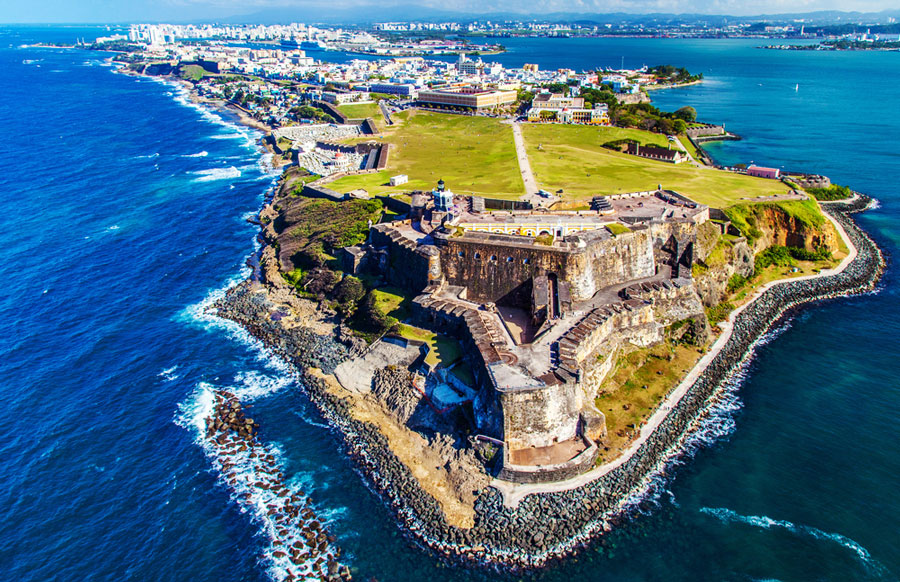 Aerial view of Castillo San Felipe del Morro in Old San Juan