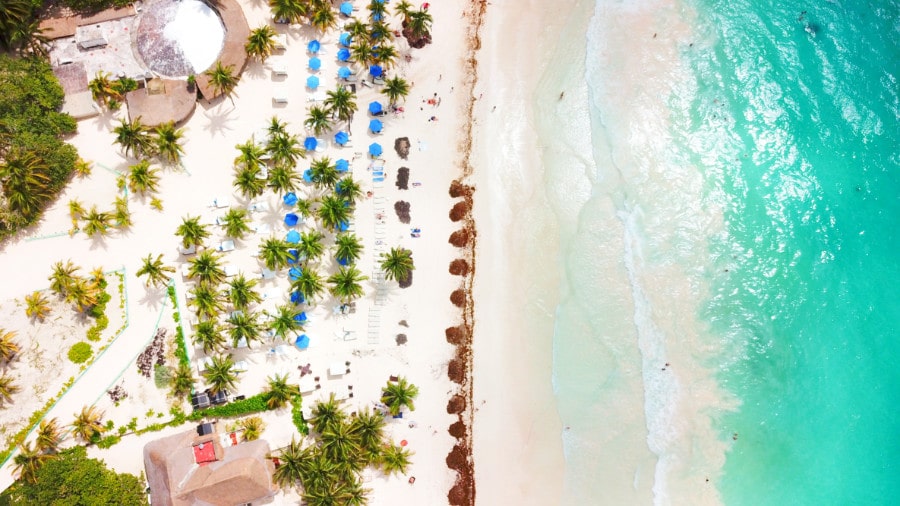 Aerial view of the El Paraiso Hotel Tulum