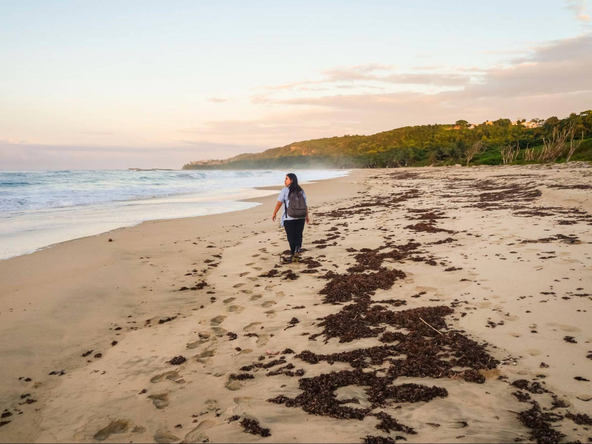 The author Vanessa Ramos wandering in El Pastillo Beach