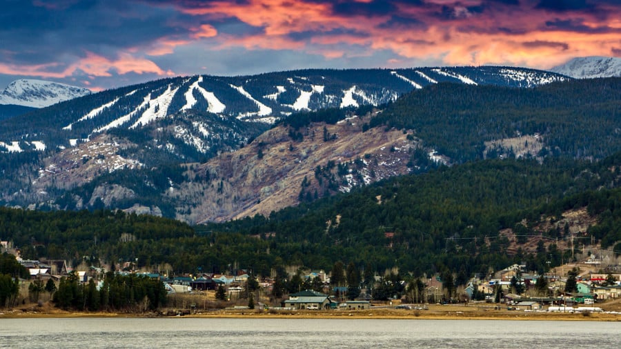 View of the sunset above Eldora Ski Resort