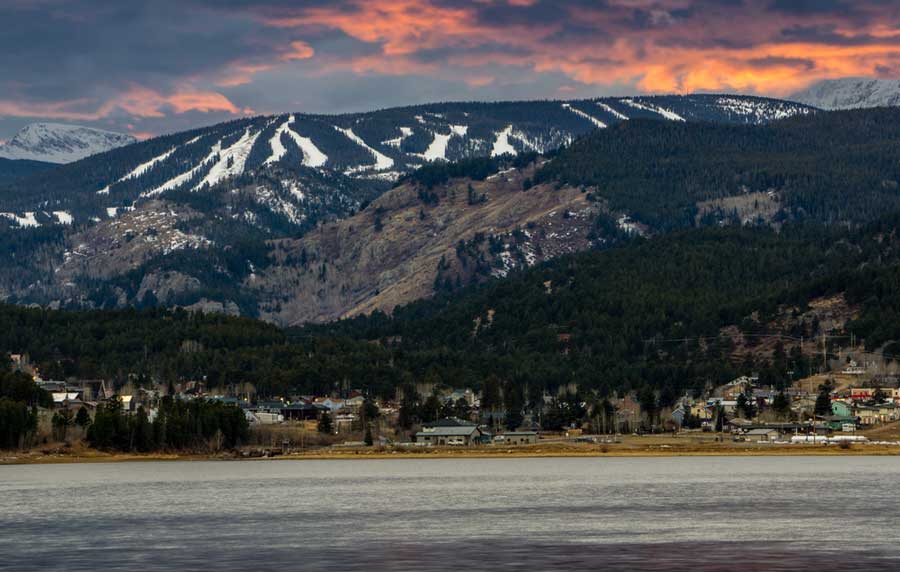 The Eldora Ski Resort during sunset