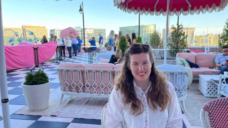 The author, Elizabeth Demolat at the rooftop bar of White Limozeen