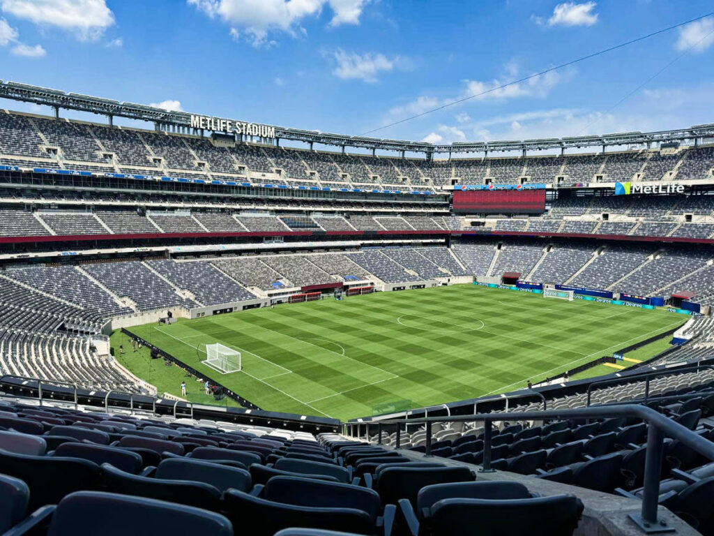 Panoramic view of the empty seats inside the Metlife Stadium