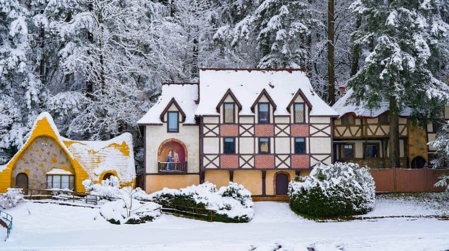 A theme park at winter in Enchanted Forest