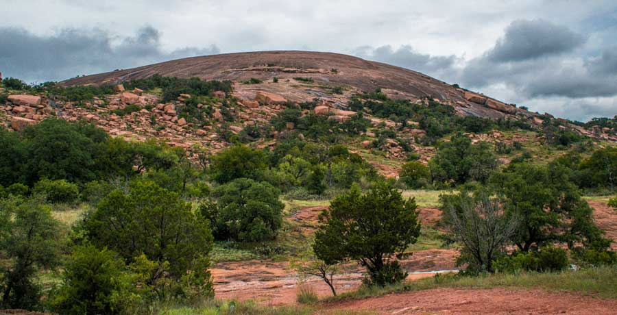 The Enchanted Rock from afar