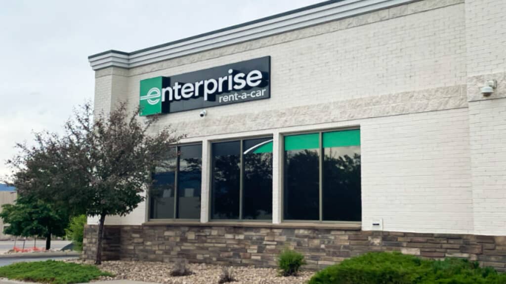 Exterior view of the Enterprise Rent a Car building